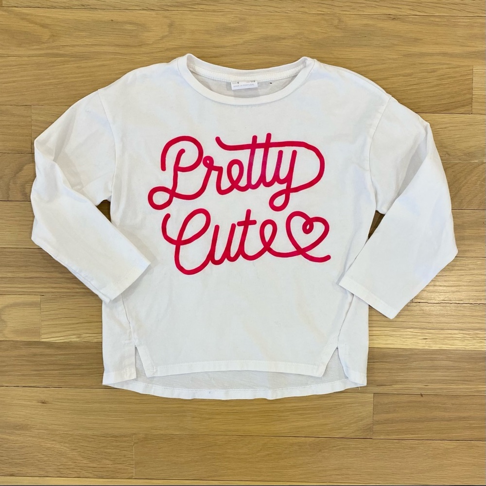 Zara girls “Pretty Cute” longsleeve top